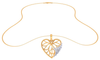 Winsome Heart Shaped Gold Diamond Pendant