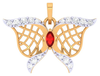 Butterfly Themed Gold Diamond Pendant 