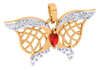 Butterfly Themed Gold Diamond Pendant 