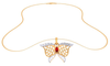 Butterfly Themed Gold Diamond Pendant 