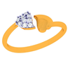 18K Little Heart Connection Diamond Ring