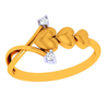 18K Three-Layer Heart Motif Diamond Ring