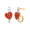 18K Diamond Studded Heart Themed Yellow Gold Earring 