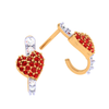 18K Diamond Studded Heart Themed Yellow Gold Earring 