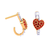 18K Diamond Studded Heart Themed Yellow Gold Earring 