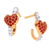 18K Diamond Studded Heart Themed Yellow Gold Earring 