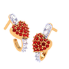 18K Diamond Studded Heart Themed Yellow Gold Earring 