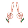 Rose Motif Earrings With Leaf Design