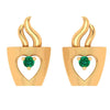 Stunning Crystal Studded 18k Gold Earring 