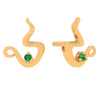 18K Gold Tea Cup Earrings with Crystals