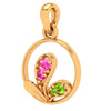 18K Gemstone Studded Adorable Gold Pendant For You