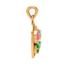 18K Handpicked Coloured Stone Studded Gold Pendant 