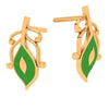 Dainty 18K Gold Leaf Stud Earrings