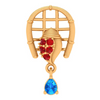 18K Festive Special Gold Pendant For Women With Gemstone