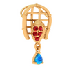 18K Festive Special Gold Pendant For Women With Gemstone