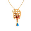 18K Festive Special Gold Pendant For Women With Gemstone