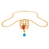 18K Festive Special Gold Pendant For Women With Gemstone