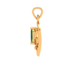 Unique Crafted 18k Lotus Gold Pendant With Green Gemstone