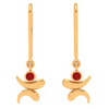 18k Premium Quality Lord Ganesha Gold Earrings With Red Gemstone