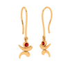 18k Premium Quality Lord Ganesha Gold Earrings With Red Gemstone