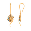 Mesmerizing Green Stone Studded Gold Jhumka Earring