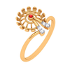 Elevated 18 Karat Gold Floral Design Finger Ring