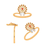 Elevated 18 Karat Gold Floral Design Finger Ring