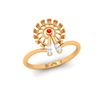 Elevated 18 Karat Gold Floral Design Finger Ring