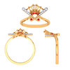 Elevated Diamond Gold Crown Design Finger Ring