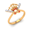 Elevated Diamond Gold Crown Design Finger Ring