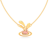 18K Swan Themed Diamond And Gold Pendant Set For Monsoon