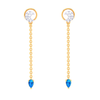 18K Semilunar Shaped Gold Diamond Earrings For Monsoon 