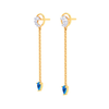 18K Semilunar Shaped Gold Diamond Earrings For Monsoon 