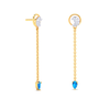 18K Semilunar Shaped Gold Diamond Earrings For Monsoon 