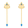 18K Latest Design Of Gold Earrings With Monsoon Charm