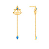 18K Latest Design Of Gold Earrings With Monsoon Charm