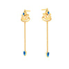 18K Latest Design Of Gold Earrings With Monsoon Charm