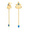 18K Latest Design Of Gold Earrings With Monsoon Charm