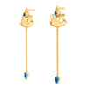 18K Latest Design Of Gold Earrings With Monsoon Charm