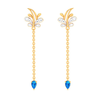 18K Monsoon Floral Motif Gold Diamond Earrings For Women