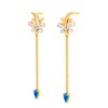 18K Monsoon Floral Motif Gold Diamond Earrings For Women