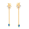 18K Monsoon Floral Motif Gold Diamond Earrings For Women