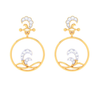 18K Water Droplet Themed Gold Diamond Earrings 