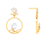 18K Water Droplet Themed Gold Diamond Earrings 