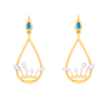 18K Rain Themed Exclusive Gold Diamond Earrings For Women