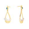 18K Rain Themed Exclusive Gold Diamond Earrings For Women