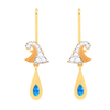 18K Rain Themed Exclusive Gold Diamond Earrings For Women