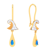 18K Rain Themed Exclusive Gold Diamond Earrings For Women