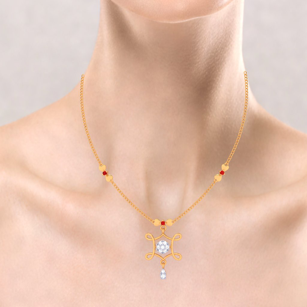 Charming 18K Gold And Diamond Necklace From PC Chandra Diamond Collection