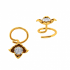 18KT (750) Yellow Gold and Diamond Nosepin for Women